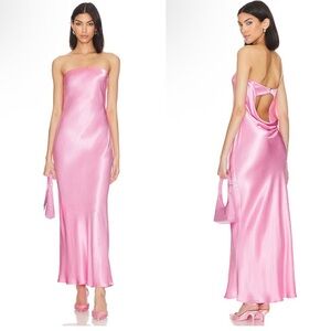 BEC + BRIDGE Moon Dance Candy Pink Maxi/Midi Silk Dress